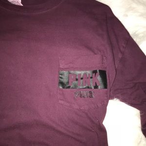 Maroon PINK T-shirt long sleeve